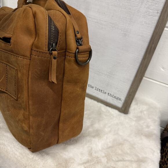 ROMFRE Premium Leather Pilot Briefcase Bag Full Grain Leather Saddle Brown - Picture 3 of 12